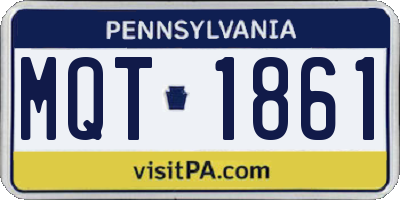 PA license plate MQT1861