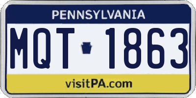 PA license plate MQT1863