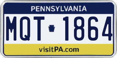 PA license plate MQT1864
