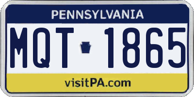 PA license plate MQT1865