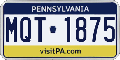 PA license plate MQT1875