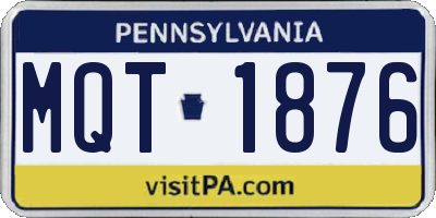PA license plate MQT1876