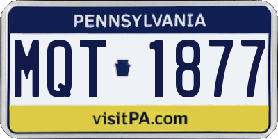PA license plate MQT1877