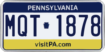 PA license plate MQT1878