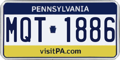 PA license plate MQT1886