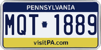 PA license plate MQT1889