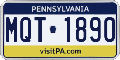 PA license plate MQT1890