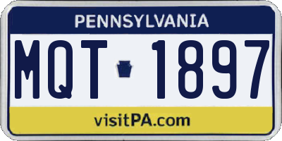 PA license plate MQT1897