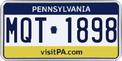 PA license plate MQT1898