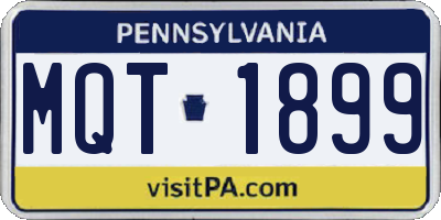 PA license plate MQT1899