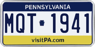 PA license plate MQT1941