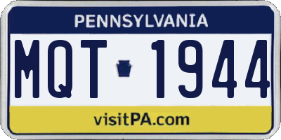 PA license plate MQT1944