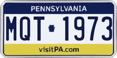 PA license plate MQT1973