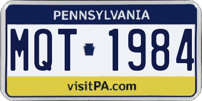 PA license plate MQT1984