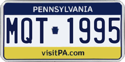 PA license plate MQT1995