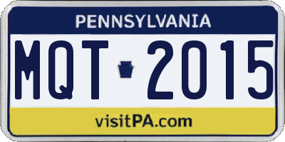 PA license plate MQT2015