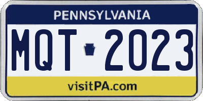 PA license plate MQT2023