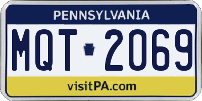 PA license plate MQT2069
