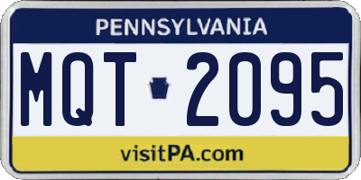 PA license plate MQT2095