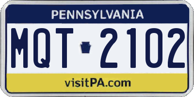 PA license plate MQT2102