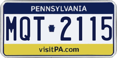 PA license plate MQT2115