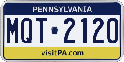 PA license plate MQT2120