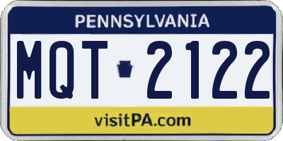 PA license plate MQT2122