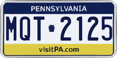 PA license plate MQT2125