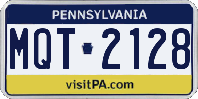 PA license plate MQT2128