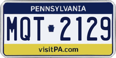 PA license plate MQT2129