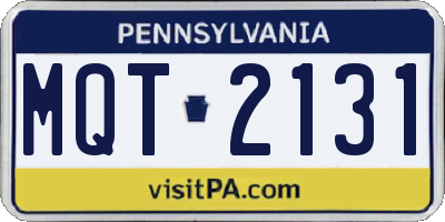 PA license plate MQT2131