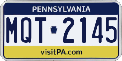 PA license plate MQT2145