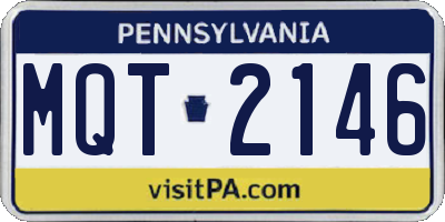 PA license plate MQT2146