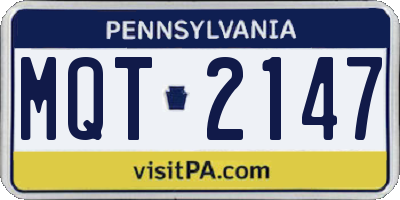 PA license plate MQT2147