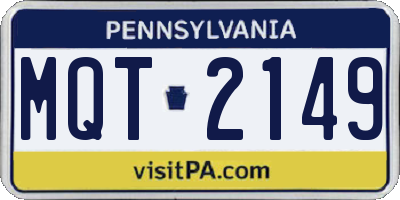 PA license plate MQT2149