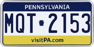 PA license plate MQT2153