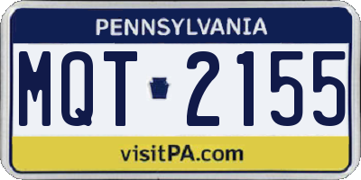 PA license plate MQT2155