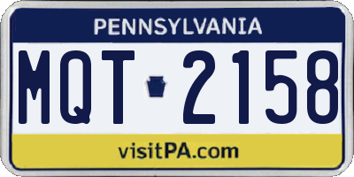 PA license plate MQT2158