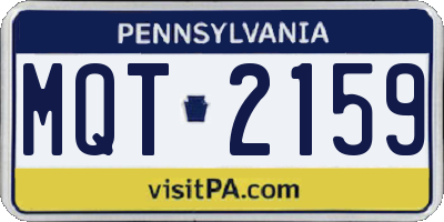 PA license plate MQT2159
