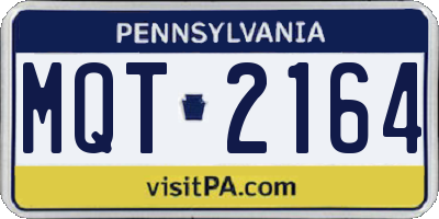 PA license plate MQT2164