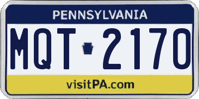 PA license plate MQT2170