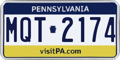 PA license plate MQT2174
