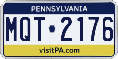 PA license plate MQT2176