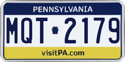 PA license plate MQT2179