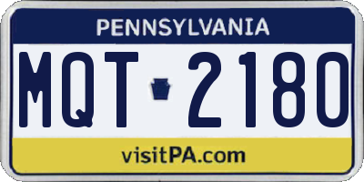 PA license plate MQT2180