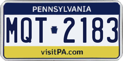 PA license plate MQT2183
