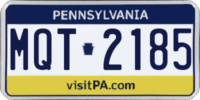 PA license plate MQT2185