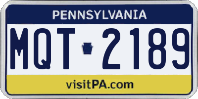 PA license plate MQT2189