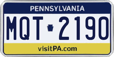 PA license plate MQT2190
