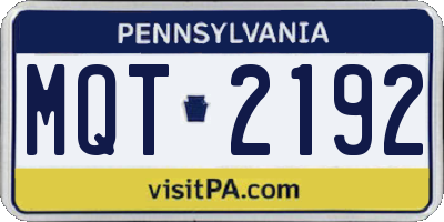 PA license plate MQT2192